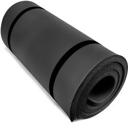 Ultra Thick 1" Yoga Mat, Black